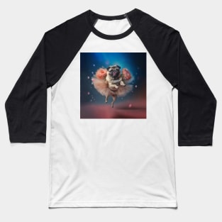 Dancing Ballerina Pug Dog in TuTu Baseball T-Shirt